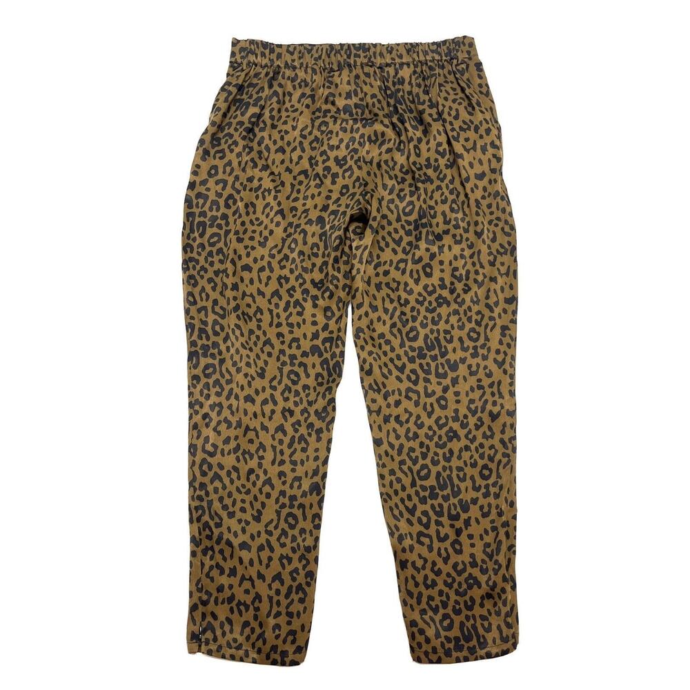 Swildens Ankle Pants Womens Size L - 40 Brown Leopard Print Rayon Zip Leg Loose